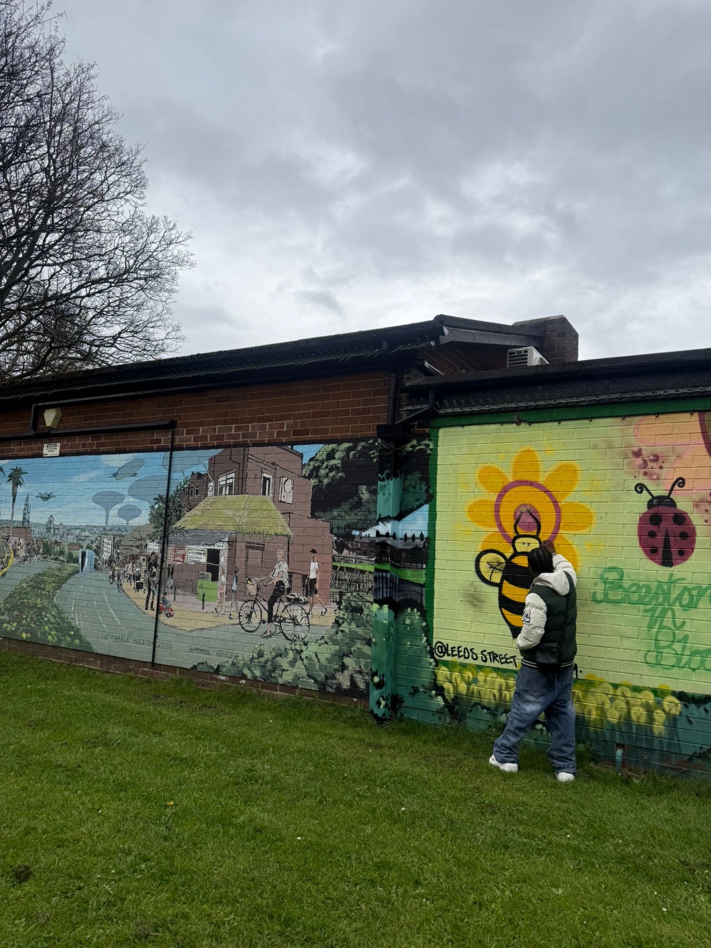 Tagging the mural wall